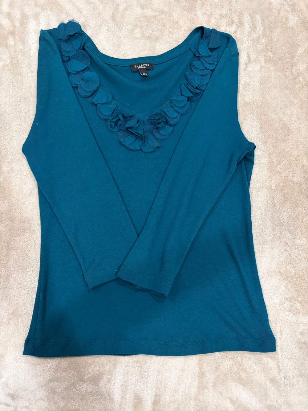 Talbots women’s XS, 3/4 sleeve forest green 60% cotton 40% Modal